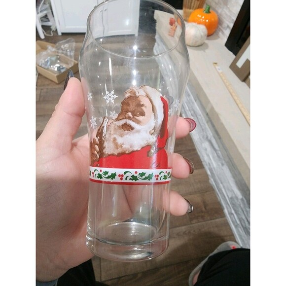 Vintage Coca- Cola Christmas Happy Holidays Santa Claus glass - Picture 4 of 5